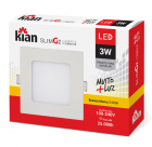  Luminária Led Embutir Quadrada 3W -3000K 