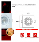 Spot Led Fenix Quadrado MR16 5W-3000K